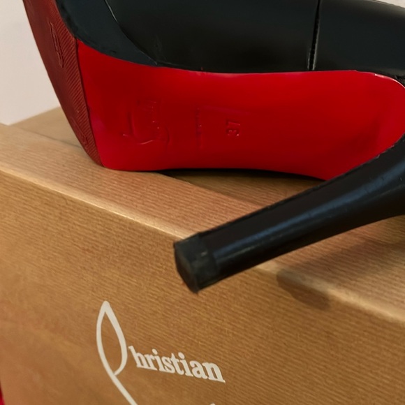 Christian Louboutin Black Bruges Platform Heel size 37 - Picture 14 of 17